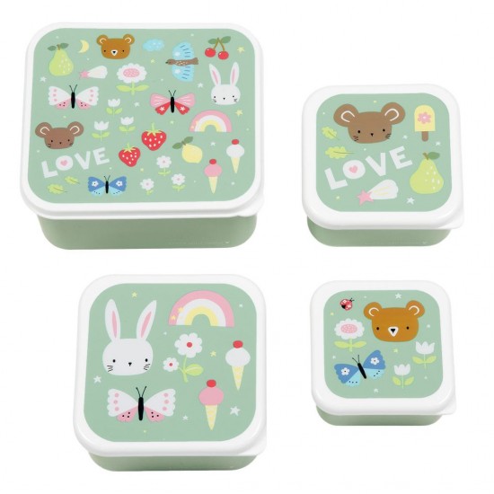 A little lovely company Δοχείο φαγητού Lunch box set Joy