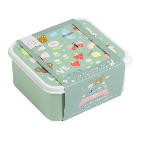 A little lovely company Δοχείο φαγητού Lunch box set Joy
