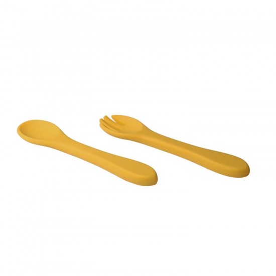 LOO.UP Κουτάλι/Πιρούνι σιλικόνης – Mustard