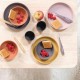Nattou Silicon Σετ φαγητού 4 τεμαχίων (ροζ-μωβ μελιτζάνας)